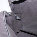 HERMES Her Line MM Hand Bag Canvas Gray Silver Auth 184699-18