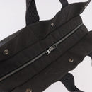 HERMES Her Line MM Hand Bag Canvas Gray Silver Auth 184699-6