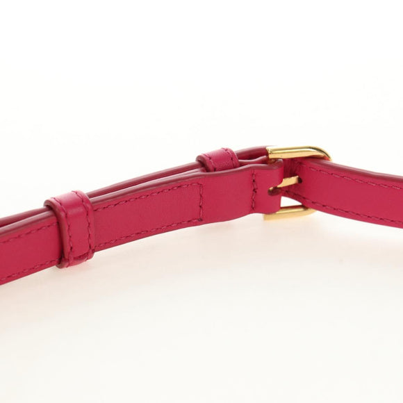 CELINE Shoulder Bag Leather Pink Gold Auth 184700V