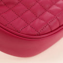 CELINE Shoulder Bag Leather Pink Gold Auth 184700V-12