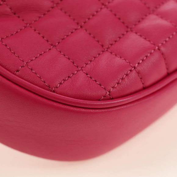 CELINE Shoulder Bag Leather Pink Gold Auth 184700V