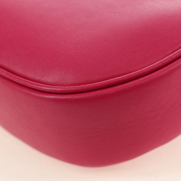 CELINE Shoulder Bag Leather Pink Gold Auth 184700V