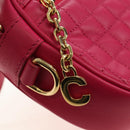 CELINE Shoulder Bag Leather Pink Gold Auth 184700V-17