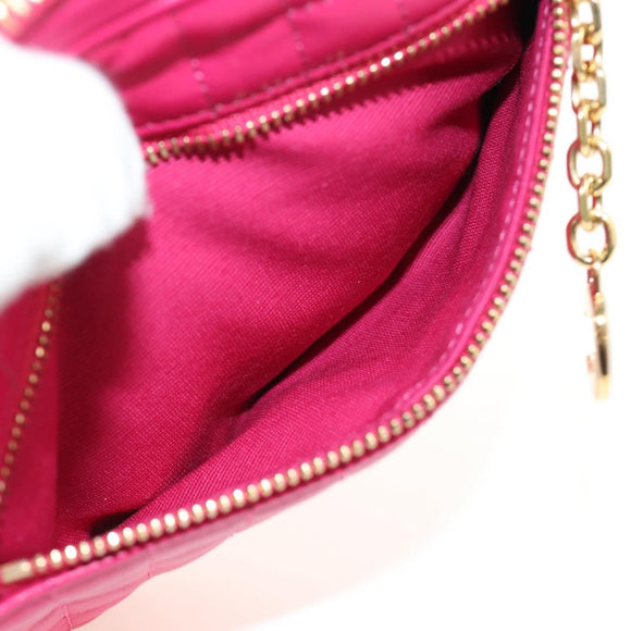 CELINE Shoulder Bag Leather Pink Gold Auth 184700V