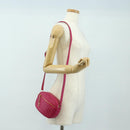CELINE Shoulder Bag Leather Pink Gold Auth 184700V-26