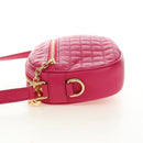 CELINE Shoulder Bag Leather Pink Gold Auth 184700V-4