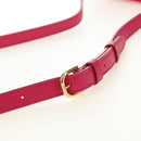 CELINE Shoulder Bag Leather Pink Gold Auth 184700V-8