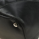 CHANEL Cambon Line Tote Bag Leather Black Silver CC Auth 184706SAV-16
