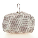 FENDI Zucchino Canvas Tote Bag White Gold Auth 184707V-11