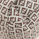 FENDI Zucchino Canvas Tote Bag White Gold Auth 184707V-13
