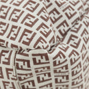 FENDI Zucchino Canvas Tote Bag White Gold Auth 184707V-15