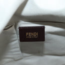 FENDI Zucchino Canvas Tote Bag White Gold Auth 184707V-21