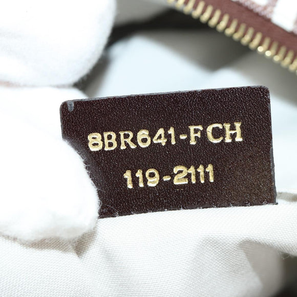 FENDI Zucchino Canvas Tote Bag White Gold Auth 184707V