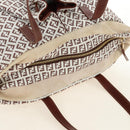 FENDI Zucchino Canvas Tote Bag White Gold Auth 184707V-6