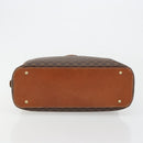 CELINE Macadam Canvas Hand Bag PVC Leather Brown Gold Auth 184709-10