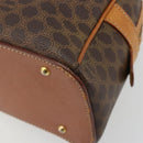 CELINE Macadam Canvas Hand Bag PVC Leather Brown Gold Auth 184709-11