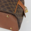 CELINE Macadam Canvas Hand Bag PVC Leather Brown Gold Auth 184709-13