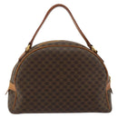 CELINE Macadam Canvas Hand Bag PVC Leather Brown Gold Auth 184709-3
