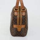 CELINE Macadam Canvas Hand Bag PVC Leather Brown Gold Auth 184709-4