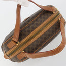 CELINE Macadam Canvas Hand Bag PVC Leather Brown Gold Auth 184709-6