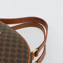 CELINE Macadam Canvas Hand Bag PVC Leather Brown Gold Auth 184709-8