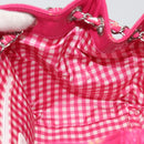 CHANEL Chain Tote Bag Gecoat Canvas Roze Zilveren CC Auth 184710-18