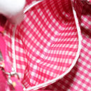 CHANEL Chain Tote Bag Gecoat Canvas Roze Zilveren CC Auth 184710-21