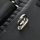 Salvatore Ferragamo Gancini Hand Bag Rattan Black Silver Auth 184711V-16