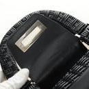 Salvatore Ferragamo Gancini Hand Bag Rattan Black Silver Auth 184711V-17