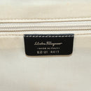 Salvatore Ferragamo Gancini Hand Bag Rattan Black Silver Auth 184711V-19