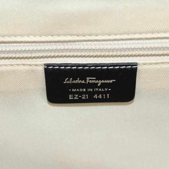 Salvatore Ferragamo Gancini Handtasche Rattan Schwarz Silber Original 184711V