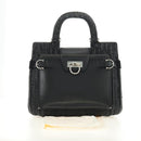 Salvatore Ferragamo Gancini Hand Bag Rattan Black Silver Auth 184711V-28