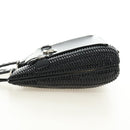 Salvatore Ferragamo Gancini Hand Bag Rattan Black Silver Auth 184711V-4