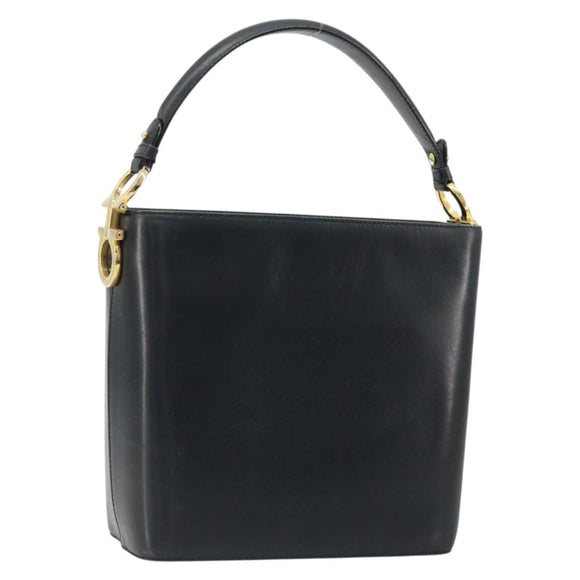 Salvatore Ferragamo Shoulder Bag Leather 2way Navy Gold Auth 184712
