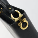 Salvatore Ferragamo Shoulder Bag Leather 2way Navy Gold Auth 184712-14