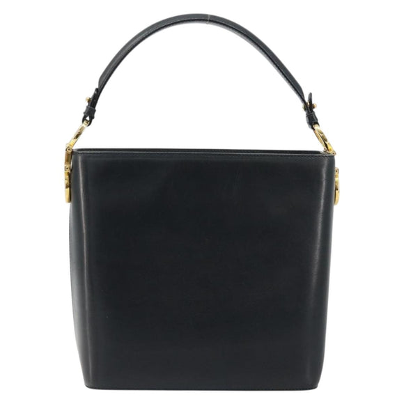 Salvatore Ferragamo Shoulder Bag Leather 2way Navy Gold Auth 184712