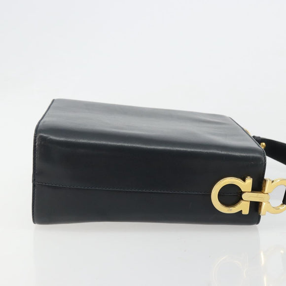 Salvatore Ferragamo Shoulder Bag Leather 2way Navy Gold Auth 184712