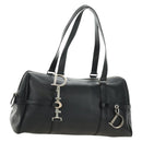 Christian Dior Boston Bag Leather Black Silver Auth 184720SAM-1