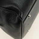 Christian Dior Boston Bag Leather Black Silver Auth 184720SAM-16