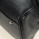 Christian Dior Boston Bag Leather Black Silver Auth 184720SAM-17