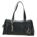 Christian Dior Boston Bag Leather Black Silver Auth 184720SAM-13
