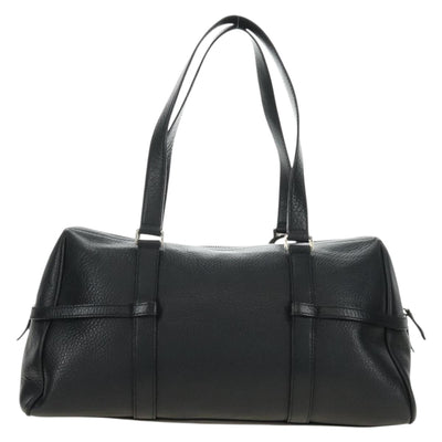 Christian Dior Boston Bag Leather Black Silver Auth 184720SAM - 0