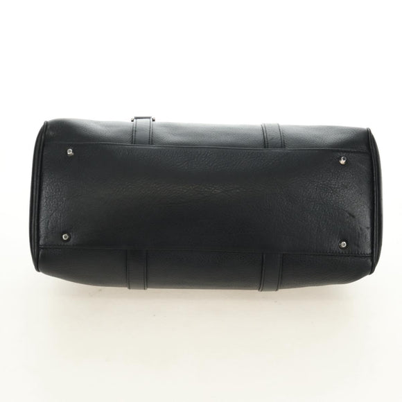 Christian Dior Boston Bag Leather Black Silver Auth 184720SAM