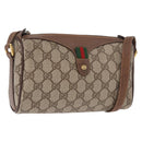 GUCCI GG Supreme Web Sherry Line Bag PVC Beige Gold 89 02 018 Auth 184723-1