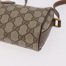 GUCCI GG Supreme Web Sherry Line Bag PVC Beige Gold 89 02 018 Auth 184723-11