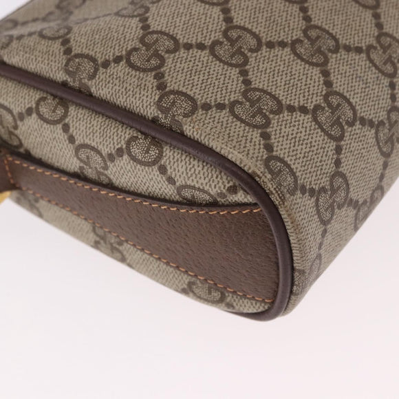 GUCCI GG Supreme Web Sherry Line Bag PVC Beige Gold 89 02 018 Auth 184723
