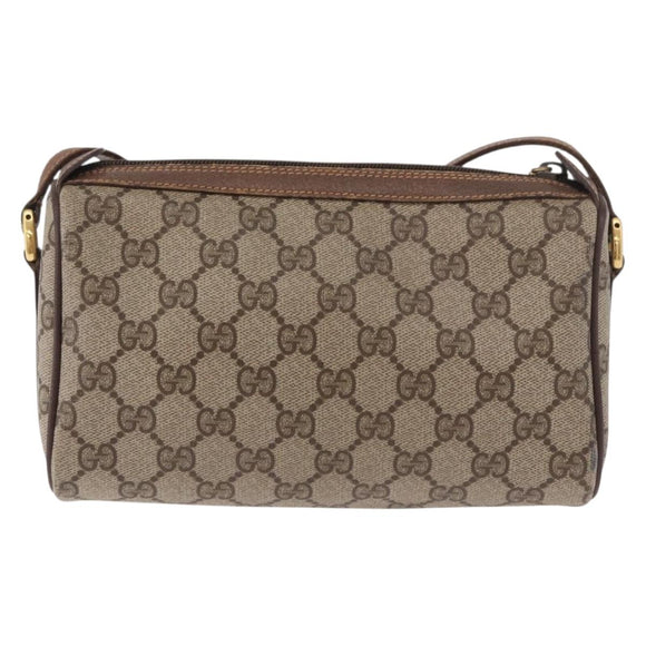 GUCCI GG Supreme Web Sherry Line Bag PVC Beige Gold 89 02 018 Auth 184723