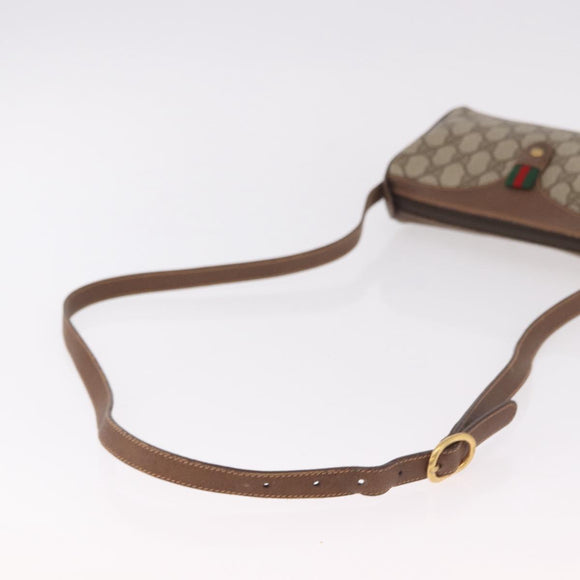 GUCCI GG Supreme Web Sherry Line Bag PVC Beige Gold 89 02 018 Auth 184723