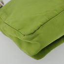 PRADA Shoulder Bag Nylon Green Silver Auth 184724A-13
