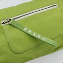 PRADA Shoulder Bag Nylon Green Silver Auth 184724A-15